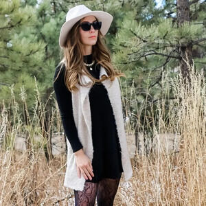 Aqua black long sleeve dress